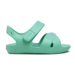 Crocs Παιδικά Ανατομικά Παπουτσάκια Θαλάσσης Classic Crosss Trap Charm Πράσινα