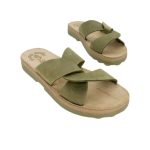 Fantasy Sandals Melisa Δερμάτινα Γυναικεία Σανδάλια Ανατομικά Flatforms σε Χακί Χρώμα - Image 5