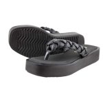 Ragazza Δερμάτινα Γυναικεία Σανδάλια Flatforms σε Μαύρο Χρώμα - Image 6