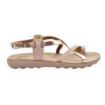 Fantasy Sandals Δερμάτινα Γυναικεία Σανδάλια Ανατομικά Rosegold S406