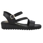 Ragazza Καλοκαιρινές Γυναικείες Πλατφόρμες 0608 μαύρο δέρμα