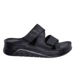 Δερμάτινη Γυναικεία Μαύρη Παντόφλα Safe Step 92712