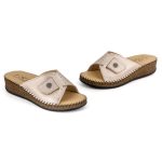 Γυναικεία ανατομική παντόφλα Tatoo DE2080 Χρυσό / Dots - Image 3