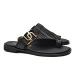 Harris Δερμάτινα Γυναικεία Σανδάλια σε Μαύρο Χρώμα 185-1084 - Image 5