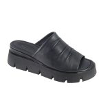 Safe Step Γυναικεία δερμάτινη μαύρη πλατφόρμα