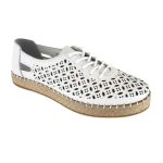 Safe Step γυναικεία λευκή δερμάτινη ανατομική εσπαντρίγια με κορδόνι - Image 4