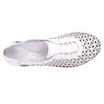 Safe Step γυναικεία λευκή δερμάτινη ανατομική εσπαντρίγια με κορδόνι - Image 5