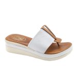 Safe Step Γυναικεία Λευκή Δερμάτινη Ανατομική Σαγιονάρα/Πλατφόρμα