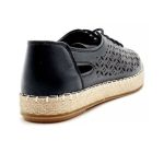 Safe Step γυναικεία μαύρη δερμάτινη ανατομική εσπαντρίγια με κορδόνι - Image 4