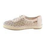 Safe Step γυναικεία μπεζ δερμάτινη ανατομική εσπαντρίγια με κορδόνι - Image 3