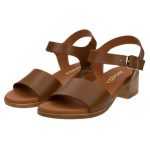 Ragazza Suede Γυναικεία Πέδιλα με Χοντρό Χαμηλό Τακούνι σε Ταμπά Χρώμα - Image 3