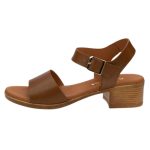 Ragazza Suede Γυναικεία Πέδιλα με Χοντρό Χαμηλό Τακούνι σε Ταμπά Χρώμα - Image 4