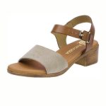 Ragazza Δερμάτινα Γυναικεία Πέδιλα με Χοντρό Χαμηλό Τακούνι σε Ταμπά-Μπεζ Χρώμα - Image 5