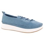 Tatoo Δερμάτινα Γυναικεία Μοκασίνια σε Μπλε Χρώμα - Image 6