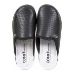 Comfy Anatomic 514 Ανατομικές Δερμάτινες Γυναικείες Παντόφλες σε Μαύρο Χρώμα - Image 3