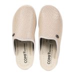 Comfy Anatomic 514 Ανατομικές Δερμάτινες Γυναικείες Παντόφλες σε Μπεζ Χρώμα - Image 3