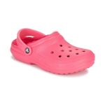 Crocs Classic Lined Χειμερινές Γυναικείες Παντόφλες με Γούνα Ροζ