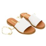 Ragazza Δερμάτινα Γυναικεία Σανδάλια Ανατομικά σε Λευκό Χρώμα - Image 3