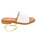 Ragazza Δερμάτινα Γυναικεία Σανδάλια Ανατομικά σε Λευκό Χρώμα