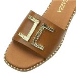 Ragazza Δερμάτινα Γυναικεία Σανδάλια σε Ταμπά Χρώμα - Image 2