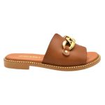 Ragazza Δερμάτινα Γυναικεία Σανδάλια σε Ταμπά Χρώμα