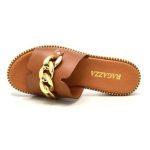 Ragazza Δερμάτινα Γυναικεία Σανδάλια σε Ταμπά Χρώμα - Image 4