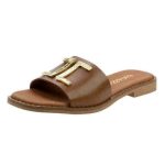 Ragazza Δερμάτινα Γυναικεία Σανδάλια σε Ταμπά Χρώμα - Image 4