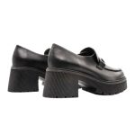 Ragazza Δερμάτινες Γόβες με Χοντρό Μεσαίο Τακούνι Μαύρες 0595 - Image 9