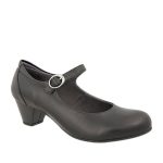 Ragazza Γόβες με Λουράκι & Χοντρό Μεσαίο Τακούνι Μαύρες 0140