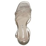 Tamaris Γυναικεία Πέδιλα με Χοντρό Ψηλό Τακούνι σε Χρυσό Χρώμα - Image 4