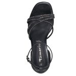 Tamaris Γυναικεία Πέδιλα με Χοντρό Ψηλό Τακούνι σε Μαύρο Χρώμα - Image 3