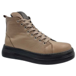 Γυναικείο Δερμάτινο Ανατομικό Μποτάκι με κορδόνια και φερμουάρ - Image 3