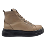 Γυναικείο Δερμάτινο Ανατομικό Μποτάκι με κορδόνια και φερμουάρ - Image 4