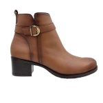 Ragazza Δερμάτινα Γυναικεία Μποτάκια με Μεσαίο Τακούνι Taba