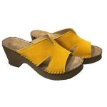 Tatoo Δερμάτινα Γυναικεία Πέδιλα σε Κίτρινο Χρώμα - Image 4