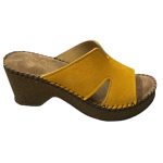 Tatoo Δερμάτινα Γυναικεία Πέδιλα σε Κίτρινο Χρώμα