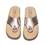 Tatoo Καλοκαιρινές Γυναικείες Πλατφόρμες σε Στυλ Παντόφλας Χρυσές - Image 4