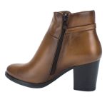 Ragazza Δερμάτινα Γυναικεία Μποτάκια Αστραγάλου με Μεσαίο Τακούνι Ταμπά - Image 6