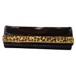 Τσαντάκι χειρός μαύρο λεοπάρ χρώμα μεσαίο μέγεθος