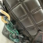 Andlion μαύρη τσάντα ώμου καπιτονέ με κοκκάλινη αλυσίδα - Image 4