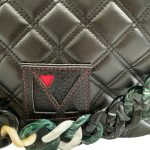 Andlion μαύρη τσάντα ώμου καπιτονέ με κοκκάλινη αλυσίδα - Image 6