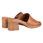 Ragazza Δερμάτινα Γυναικεία Πέδιλα με Χοντρό Ψηλό Τακούνι σε Ταμπά Χρώμα 0965 - Image 5