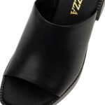 Ragazza Δερμάτινα Mules με Χοντρό Ψηλό Τακούνι σε Μαύρο Χρώμα 0920 - Image 5