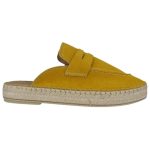 Ragazza Flat Δερμάτινα Mules σε κίτρινο χρώμα