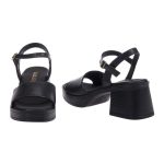 Ragazza Γυναικεία Πέδιλα με Χοντρό Τακούνι σε Μαύρο Χρώμα - Image 3