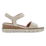 Tamaris Σφηνοειδή σανδάλια σε ivory χρώμα 1-28203-42-430