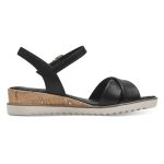 Tamaris Σφηνοειδή σανδάλια σε μαύρο χρώμα 1-28106-42-001