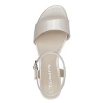 Tamaris σφηνοειδή σανδάλια σε σαμπανιζέ χρώμα 1-28249-42-179 - Image 5