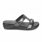 Crocs Monterey Metallic Σαγιονάρες σε Μαύρο Χρώμα