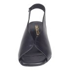 Ragazza Δερμάτινα Γυναικεία Πέδιλα σε Μαύρο Χρώμα - Image 3